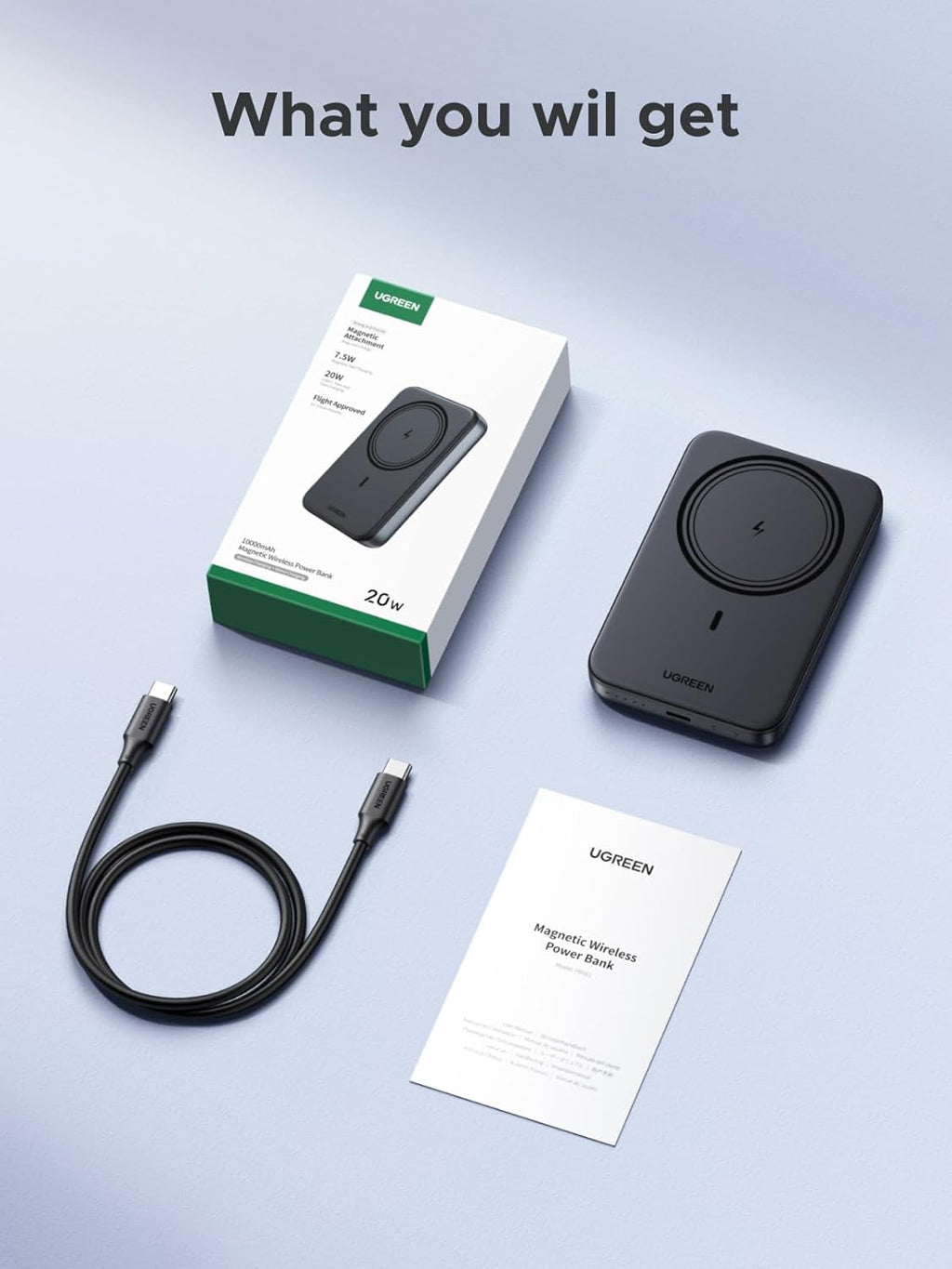 UGREEN MagSafe Power Bank 10000mAh PD 20W • Fast Wireless Charging